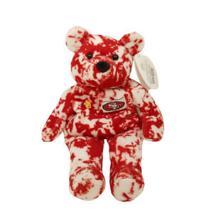 Salvinos Bammers Plush Red White Bear Beanie Steve Young #8 Stuffed Animal 1995